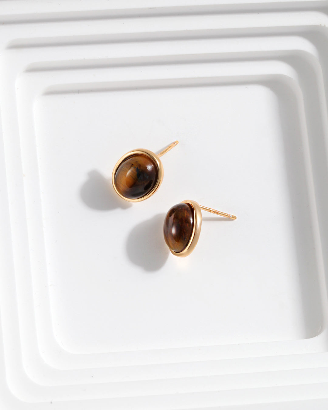 Nova Tiger's Eye Oval Earrings